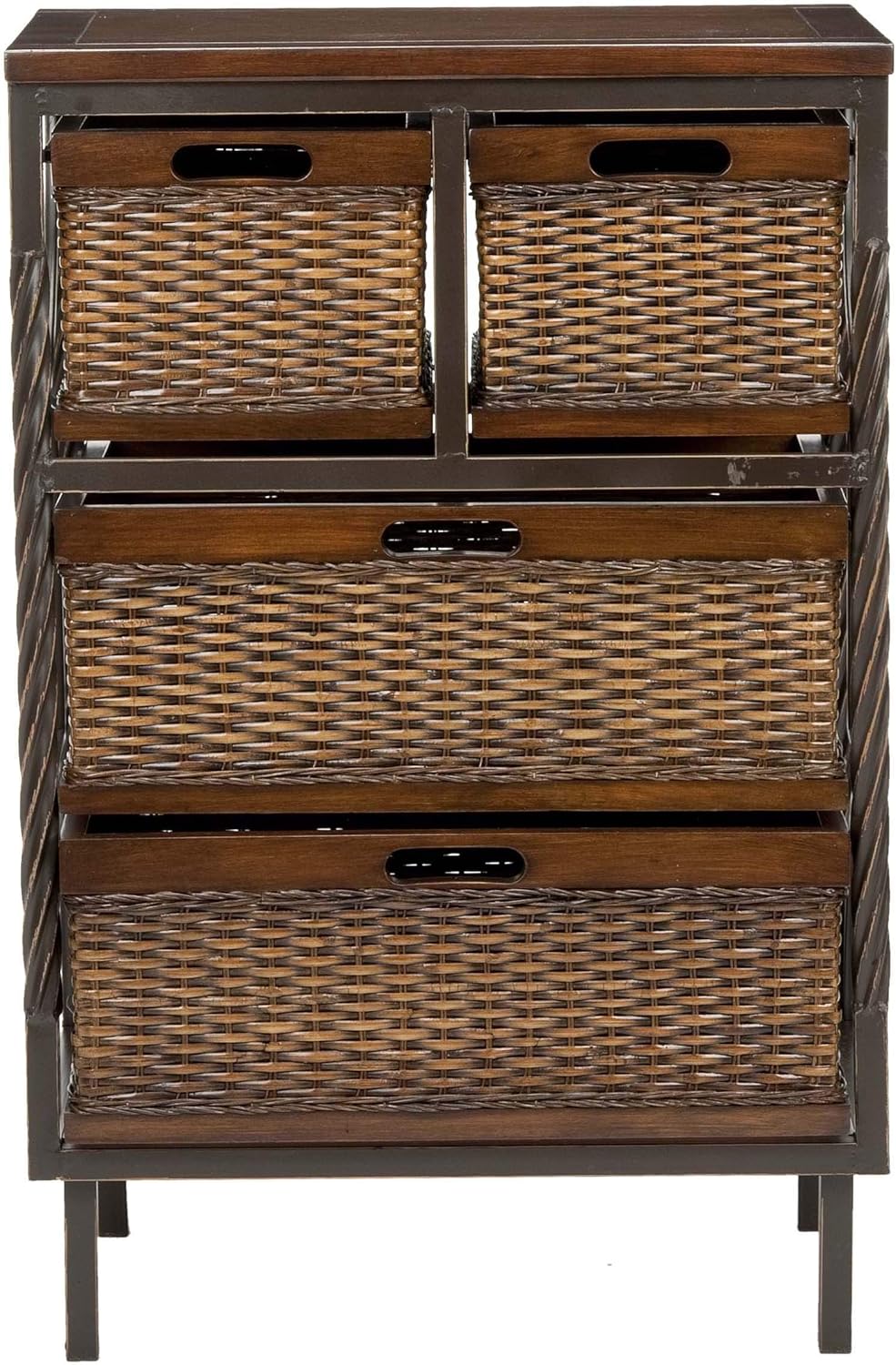 Dark Teak 4-Drawer Storage Cabinet Y3011
