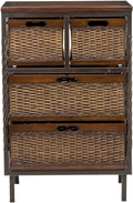 Dark Teak 4-Drawer Storage Cabinet Y3011