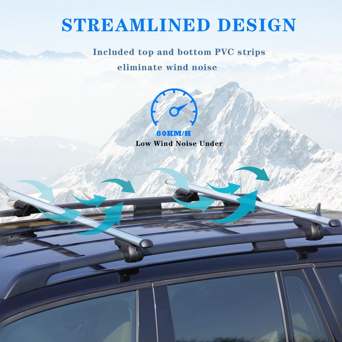 52" Adjustable Aluminum Roof Rack Cross Bars with 4 Locks Y602