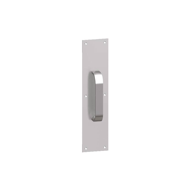 Satin Chrome Rounded Bevel Square Corner Pull Plate F8494
