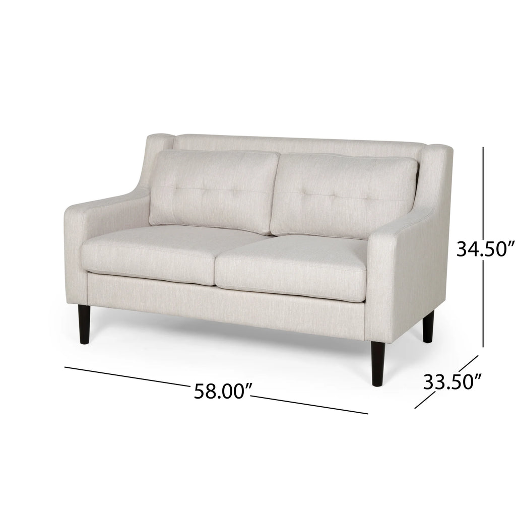 Beige Fabric Upholstered Loveseat B516216