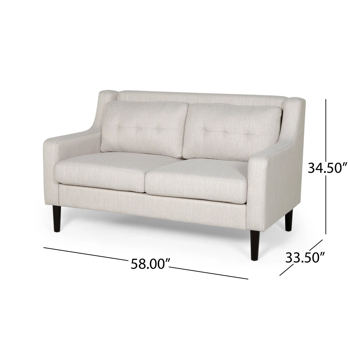 Beige Fabric Upholstered Loveseat B516216