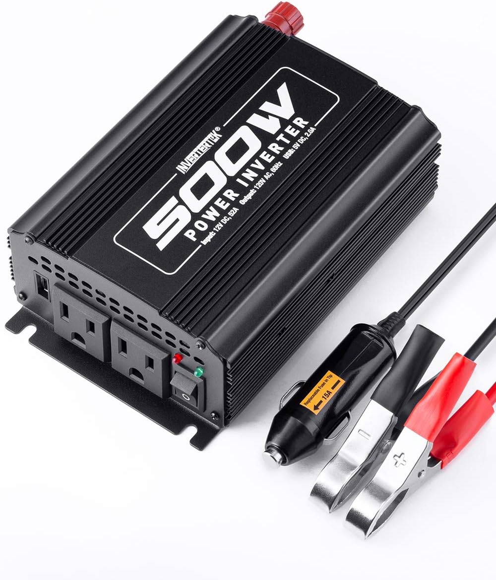 500W Car Power Inverter DC 12V to AC 110V with USB Ports Y33830