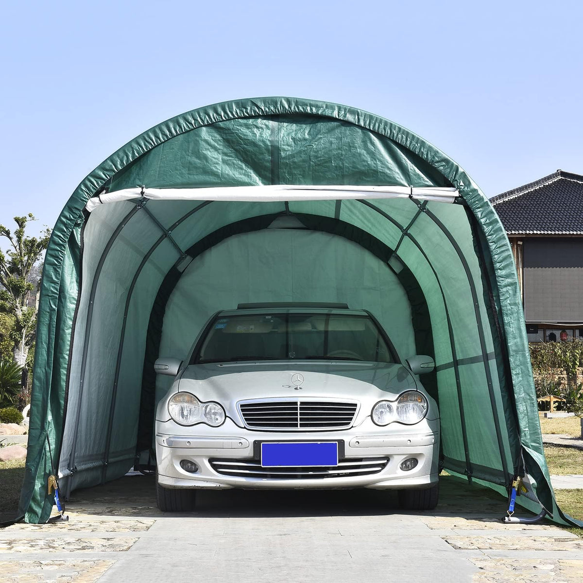 10x15x8ft Portable Heavy Duty Carport, Gray K65542