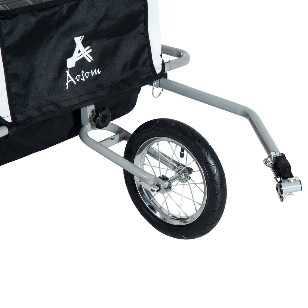 2in1 Double Child Bike Trailer and Stroller - Black O109