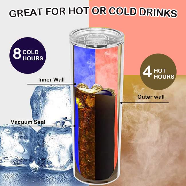 20 oz Stainless Steel Insulated Tumbler White (25PCS) V243
