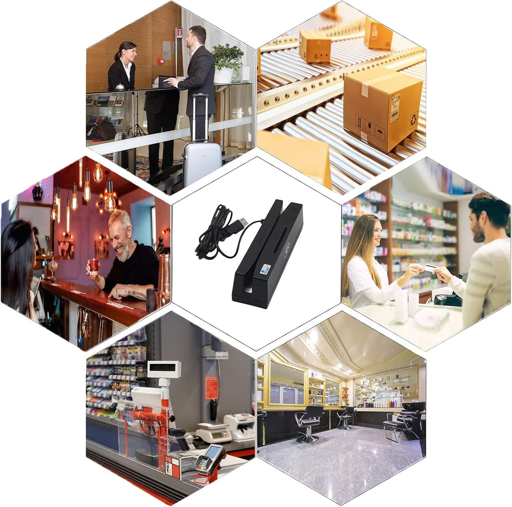 USB 4 in 1 Magnetic Swipe Card Reader with EMV Chip, RFID, PSAM T629