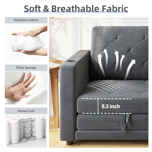 Beige 3-in-1 Full Size Pull Out Sleeper Sofa R169633