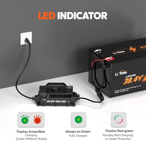36V 50Ah LiFePO4 Battery with 43.8V 25A Charger P7534