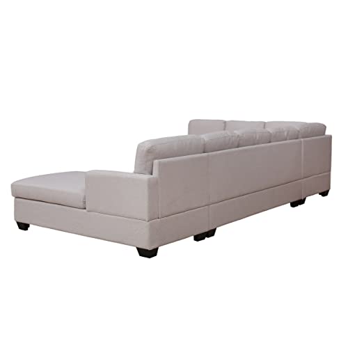 Beige U-Shape Sectional Sofa T113925