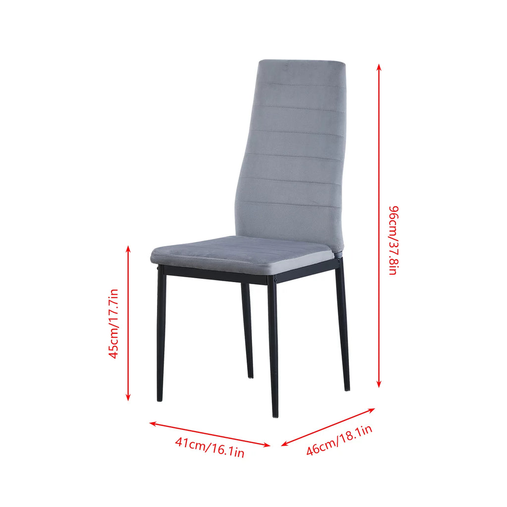 Set of 4 Gray Velvet Upholstered Dining Chairs V728661