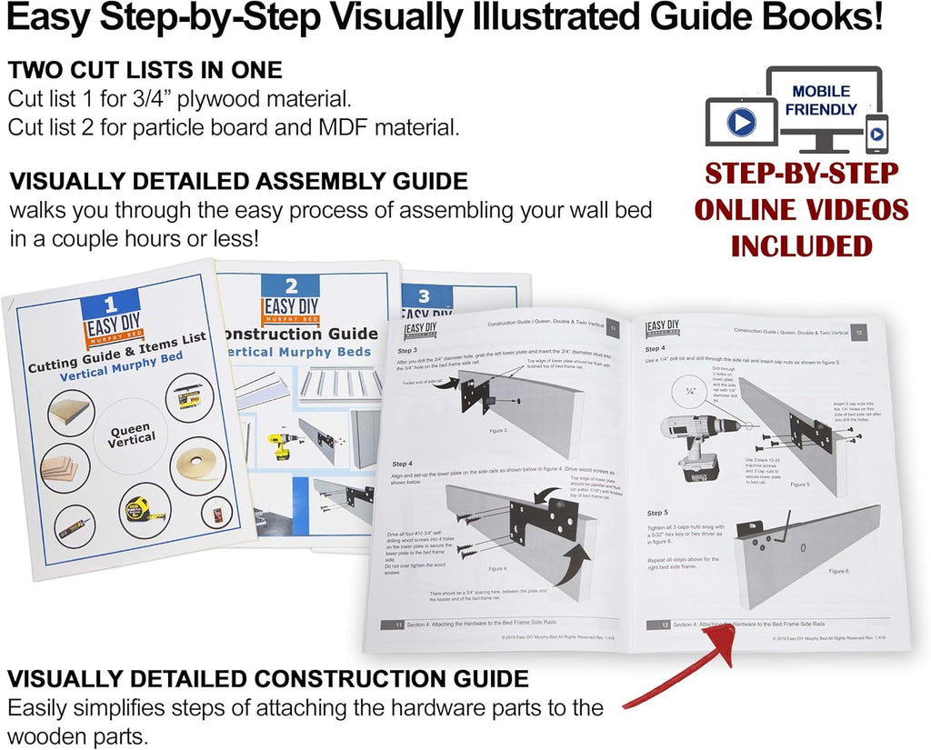 Full Size Murphy Bed Hardware Kit C25022