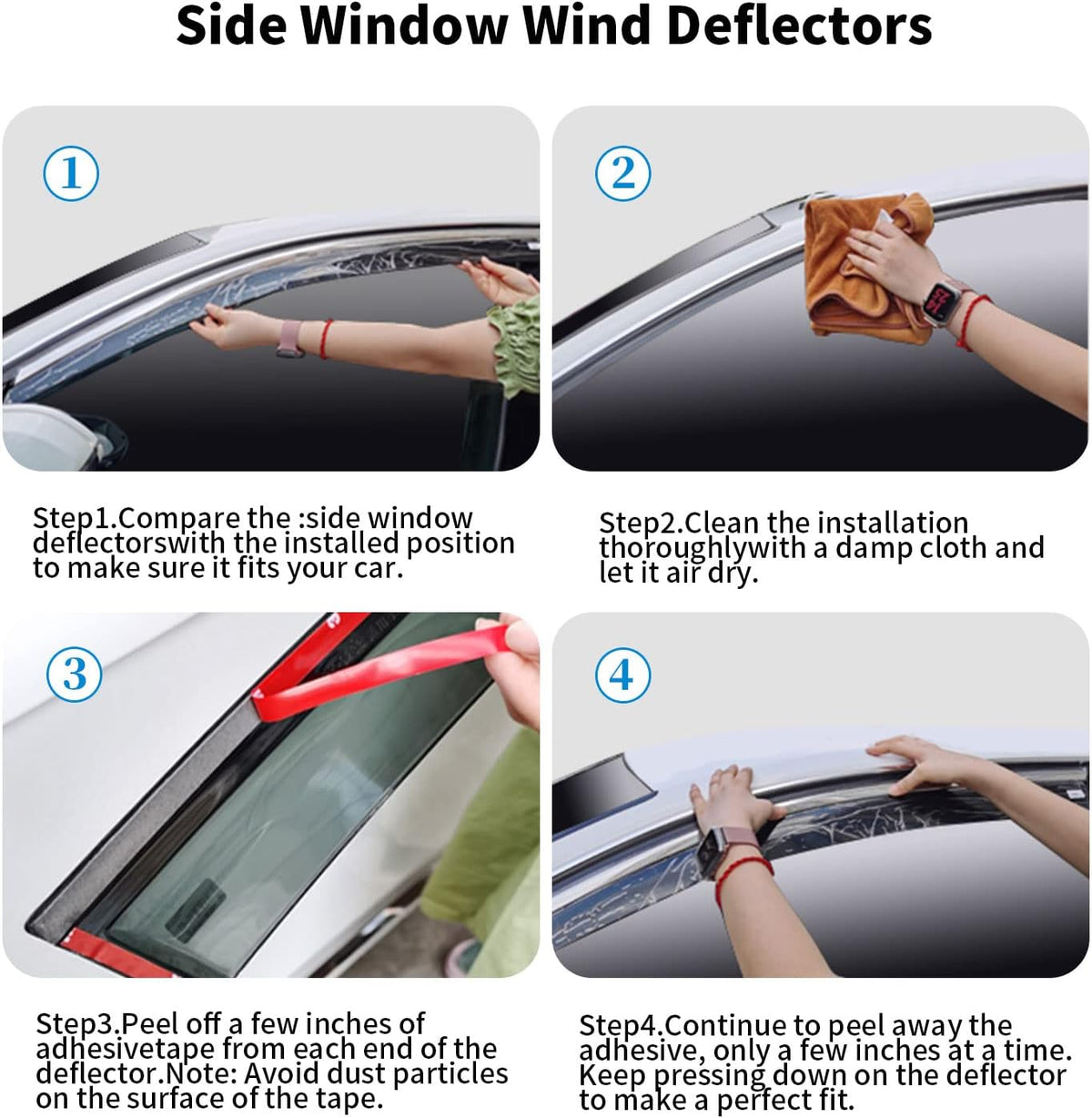 Dark Smoke 4-Piece Side Window Deflectors Q44854