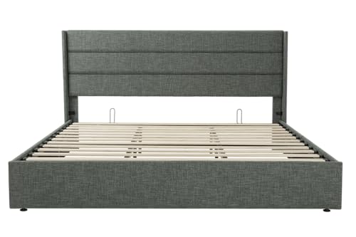Queen Size White Velvet Upholstered Platform Bed with Storage J504447