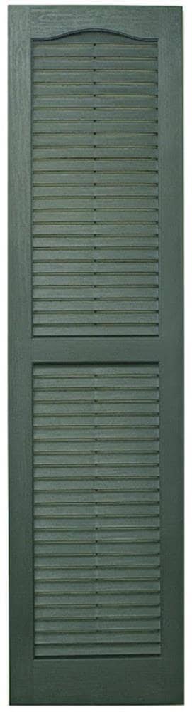 Green Pine Louvered Vinyl Exterior Shutters 2-Pack W641