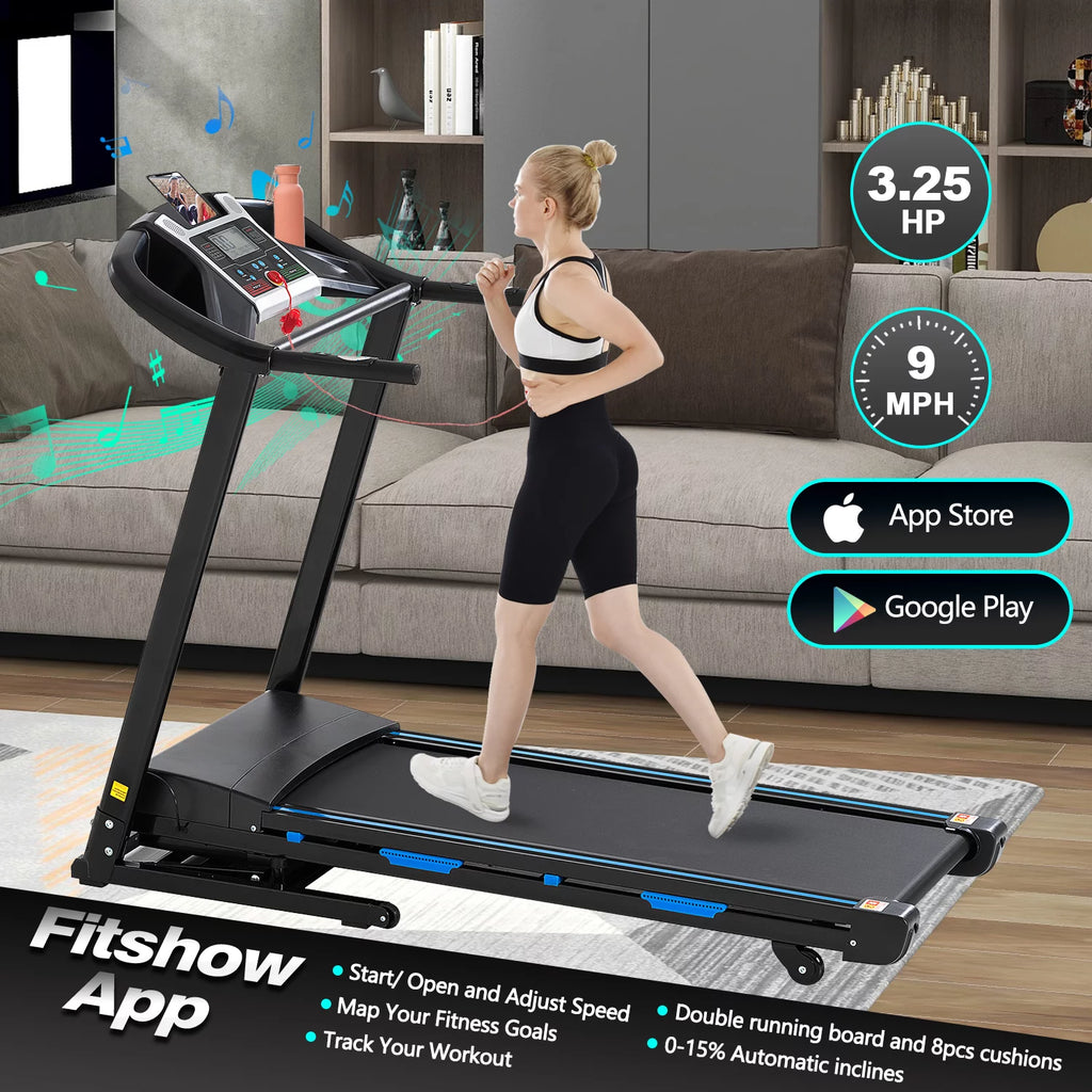 3.5HP Folding Electric Treadmill with Auto Incline B177
