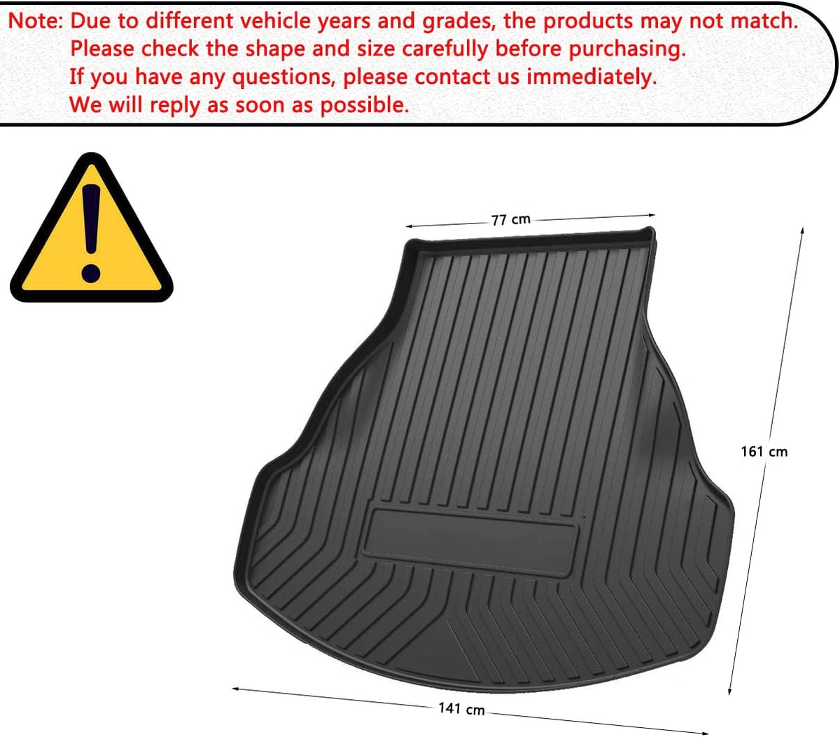 All-Weather Rear Trunk Tray Cargo Mat Protector B75352