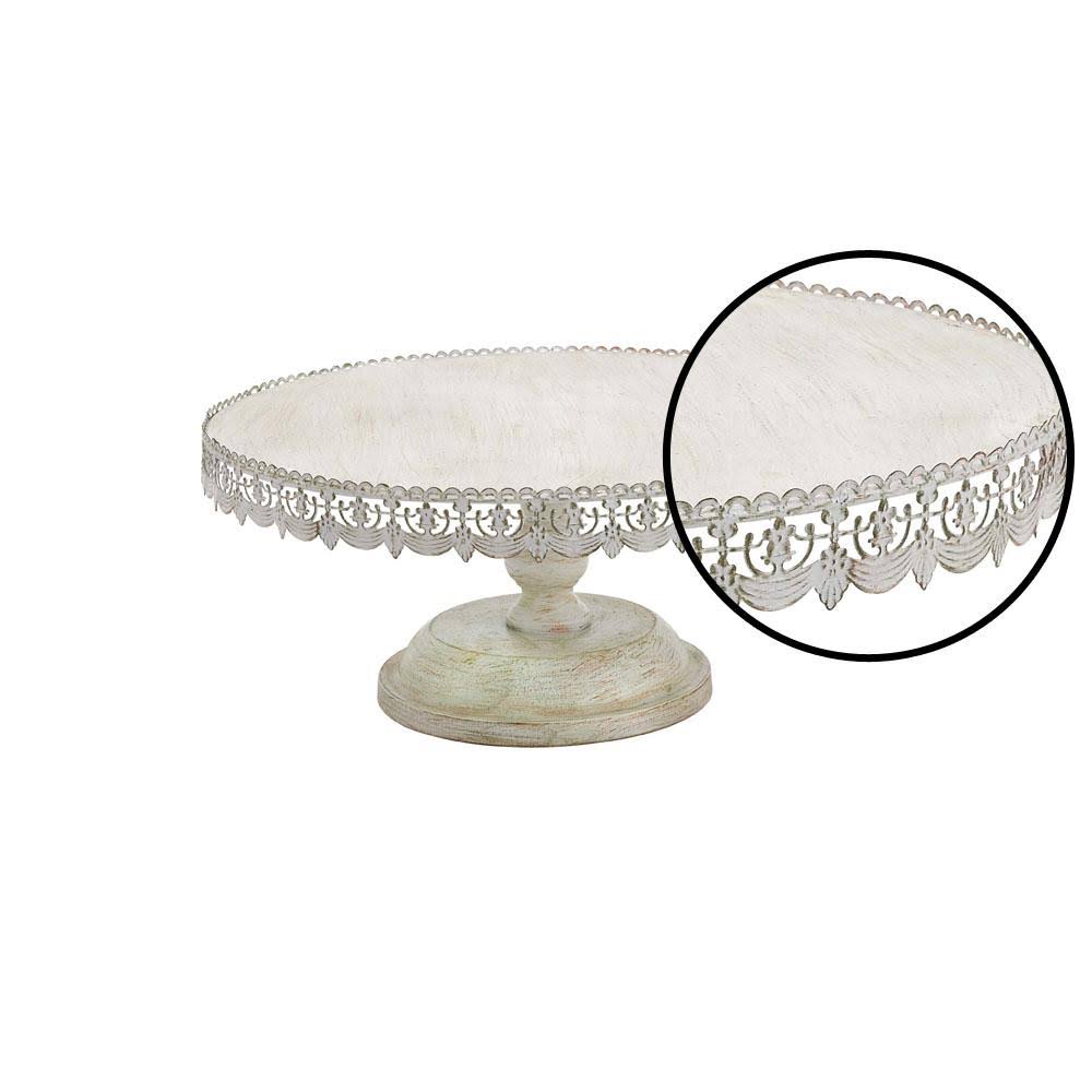Brown White Metal Cake Stand A319