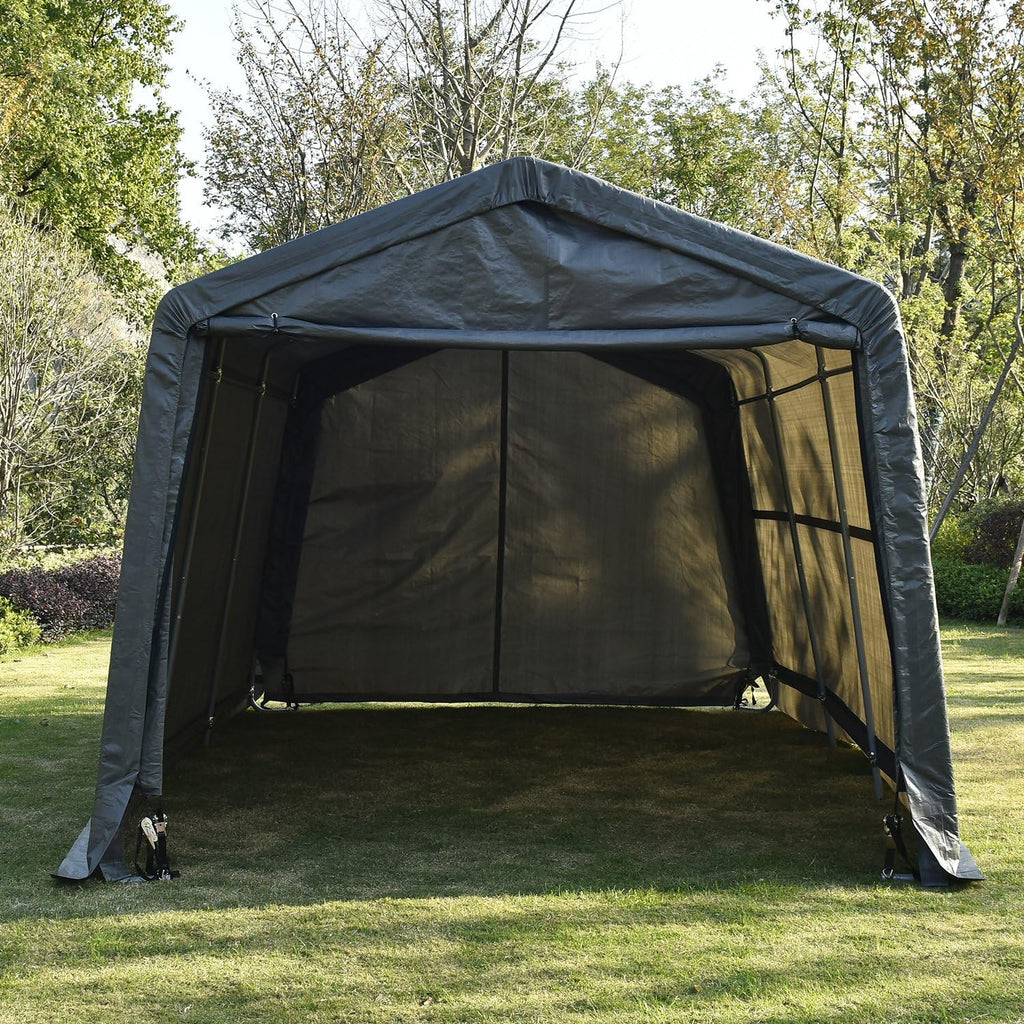 10x15x8ft Portable Heavy Duty Carport, Gray K65542