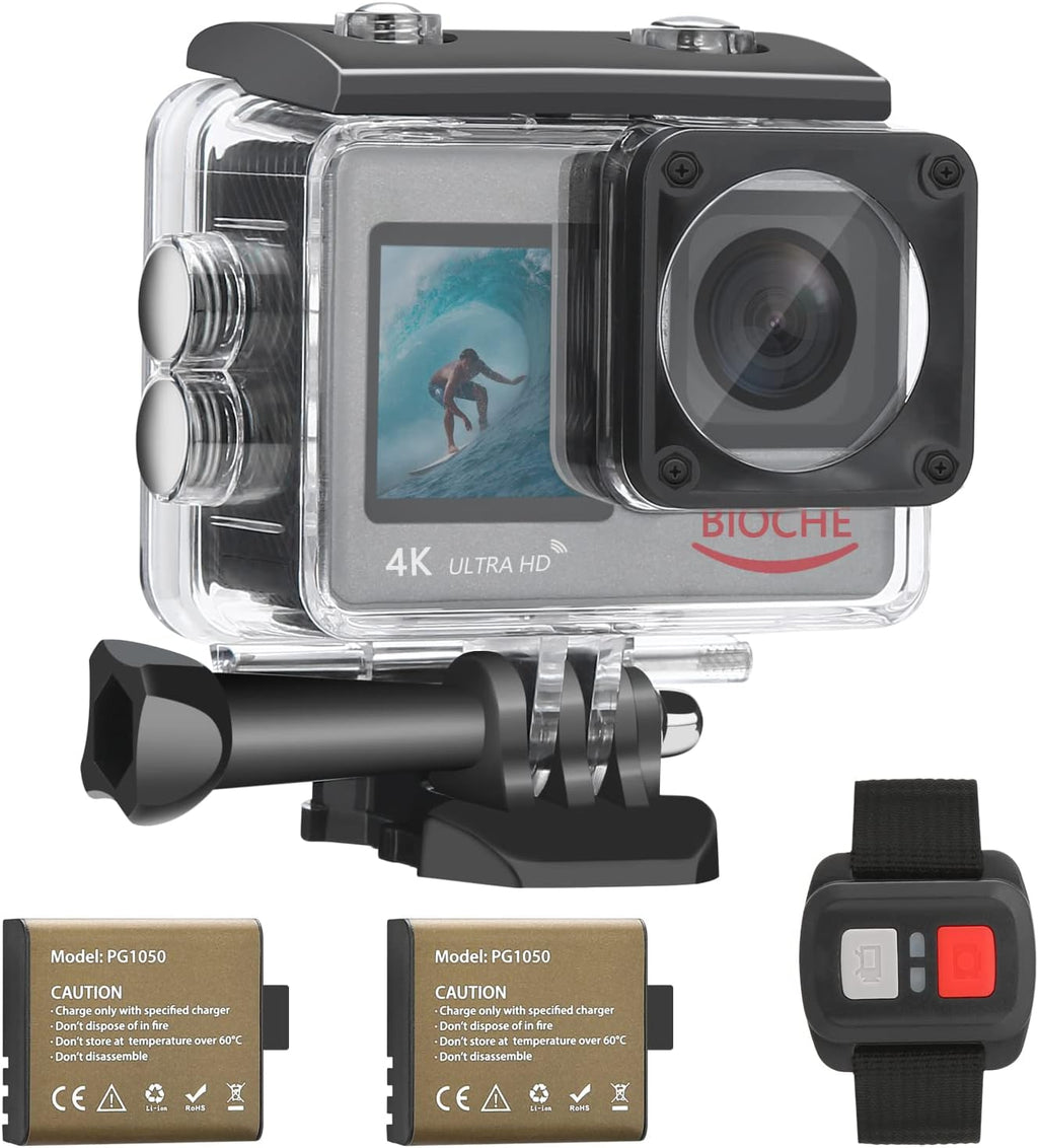 4K60FPS WiFi Dual Screen Action Camera 20MP Touch Screen EIS 170 Angle Wide 30m Waterproof 4X Zoom Sports Camera P864597