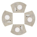 Round Table Placemats Set of 4 Non Slip Heat Resistant Woven Vinyl Metallic Golden Table Mats N58795
