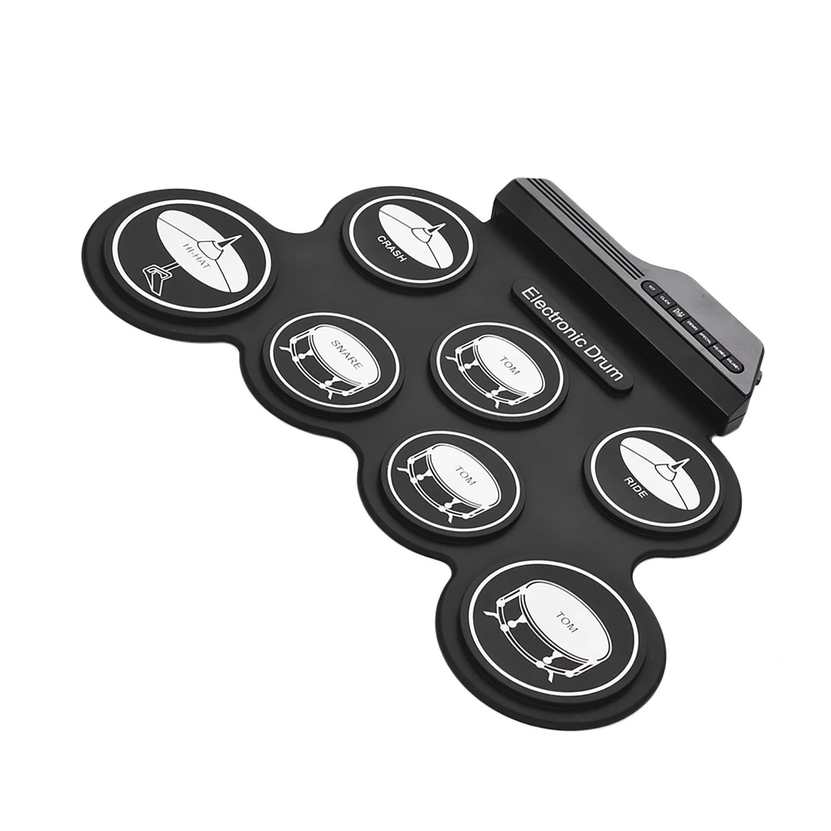 Compact USB Silicon Drum Set with 7 Drum Pads Drumsticks Foot Pedals X5259