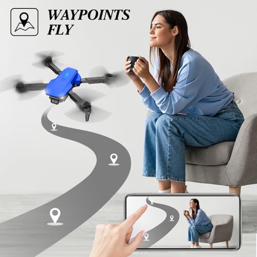 Foldable Mini Drone with 1080P Camera, 2 Batteries, Black F393