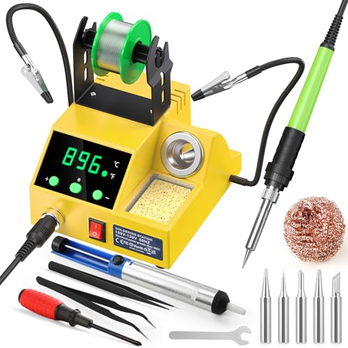 100W Digital Display Soldering Iron Station Kit with 2 Helping Hands W18294