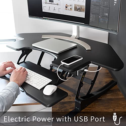 43 inch Electric Height Adjustable Stand Up Desk Converter Black R3113