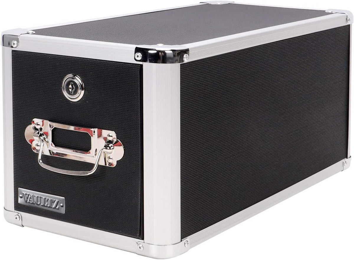 Locking CD File Cabinet, 4 Drawers, Black B525