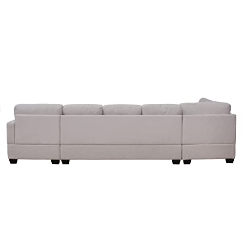 Beige U-Shape Sectional Sofa T113925