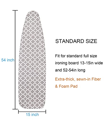 Extra-Wide Ironing Board Cover and Pad Replacement with Elasticized Edge 18" x 49" I84232