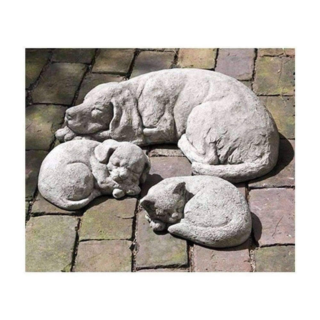 Grey Stone Reclining Dog Statue V152718