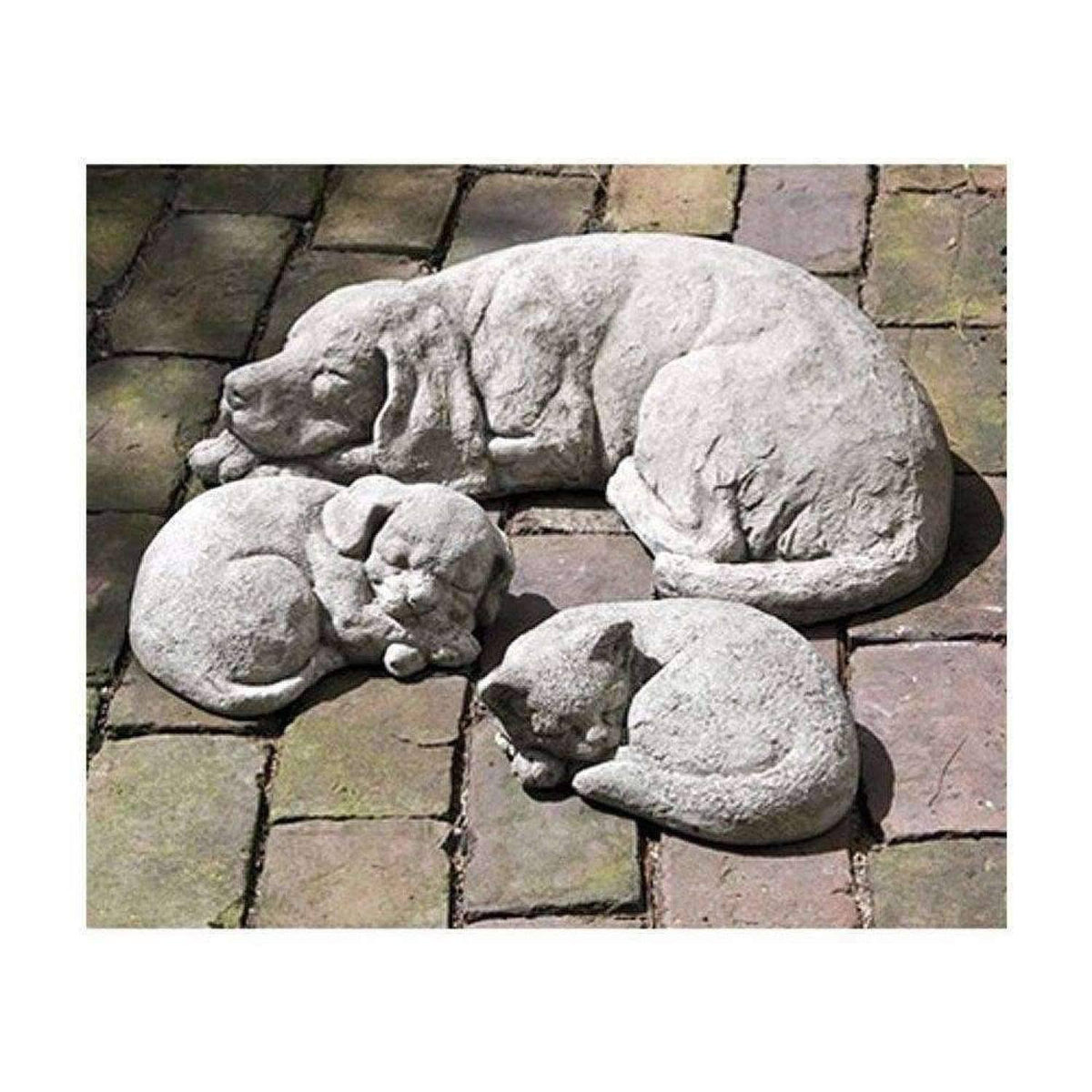 Grey Stone Reclining Dog Statue V152718