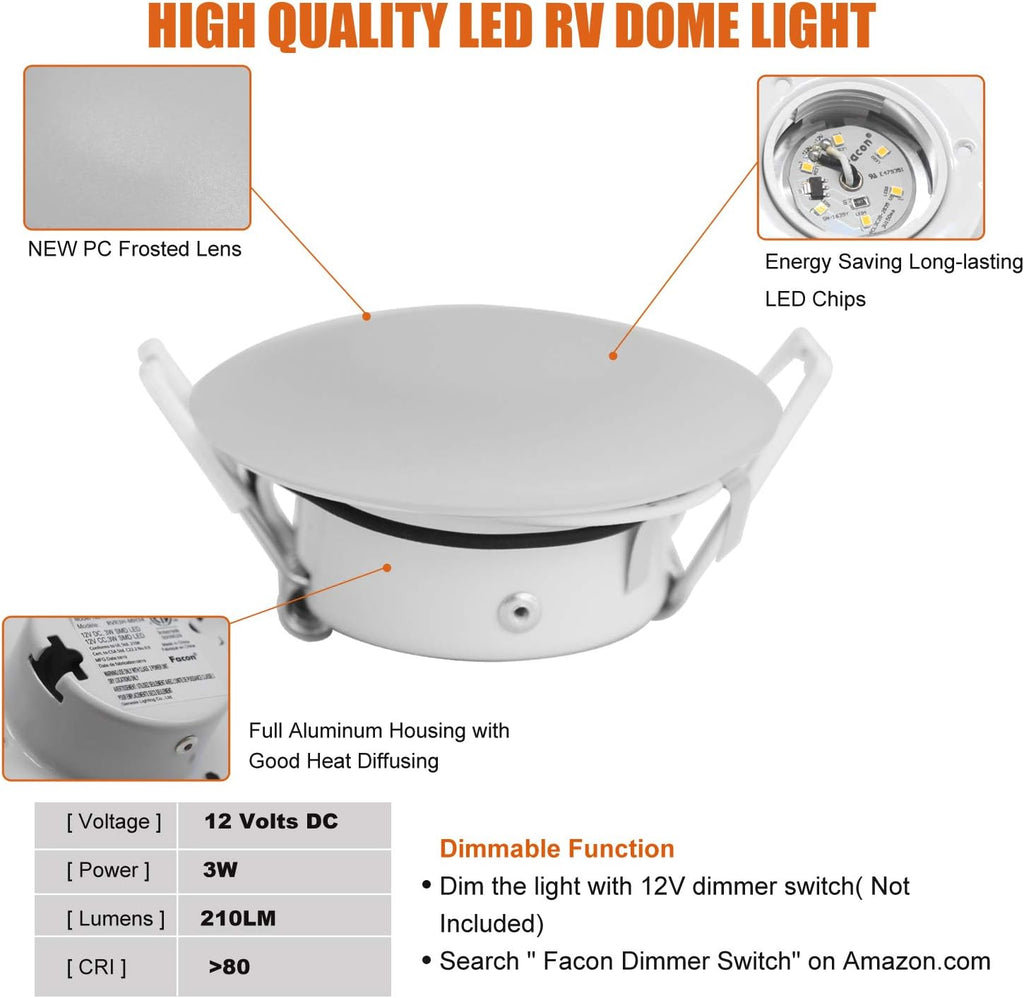 3 Inch LED Recessed Ceiling Light Pack of 6 K749644