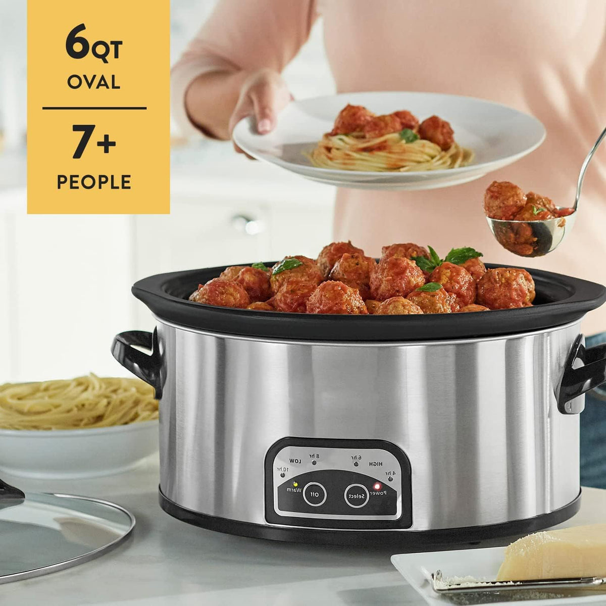 6 Quart Electric Slow Cooker Stainless Steel W2473