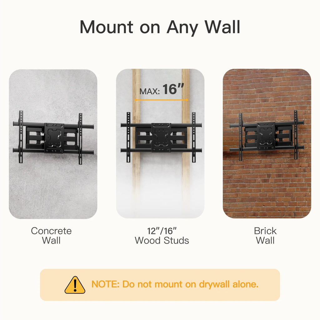 Full Motion TV Wall Mount for 37-75 inch TVs Holds up to 132lbs M667