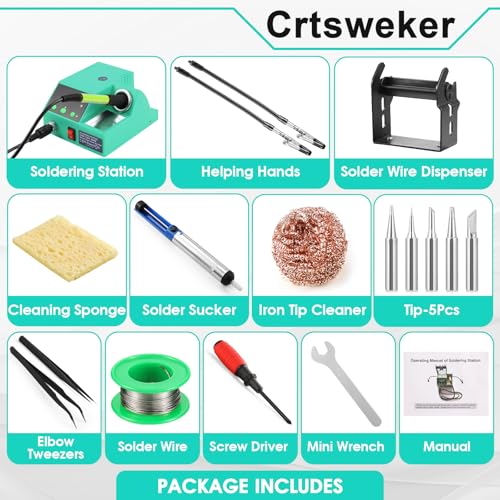 100W Digital Display Soldering Iron Station Kit with 2 Helping Hands W18294