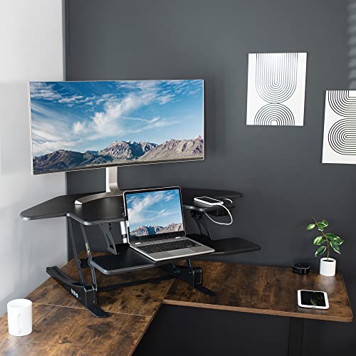 43 inch Electric Height Adjustable Stand Up Desk Converter Black R3113