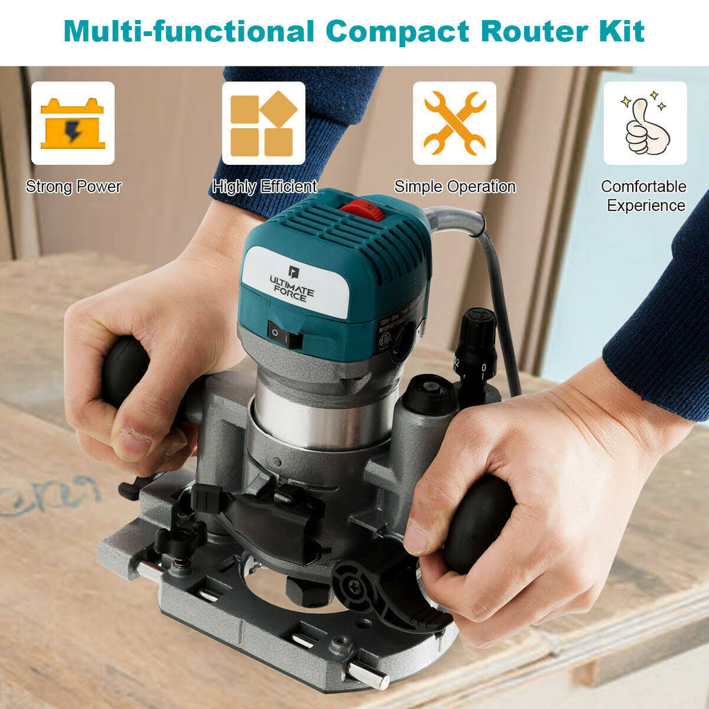 1.25HP Variable Speed Palm Router with Plunge Base V488487