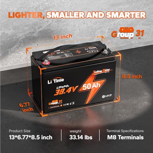 36V 50Ah LiFePO4 Battery with 43.8V 25A Charger P7534