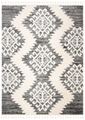 Ivory/Grey 9' x 12' Shag Area Rug R2749