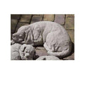 Grey Stone Reclining Dog Statue V152718