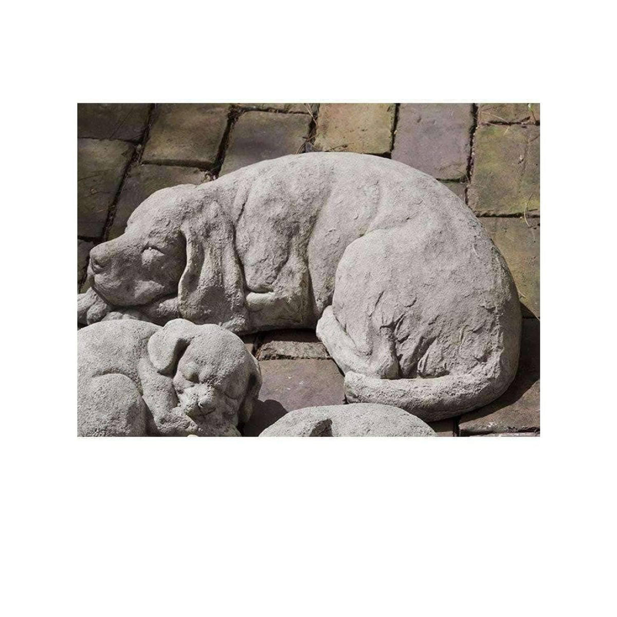 Grey Stone Reclining Dog Statue V152718