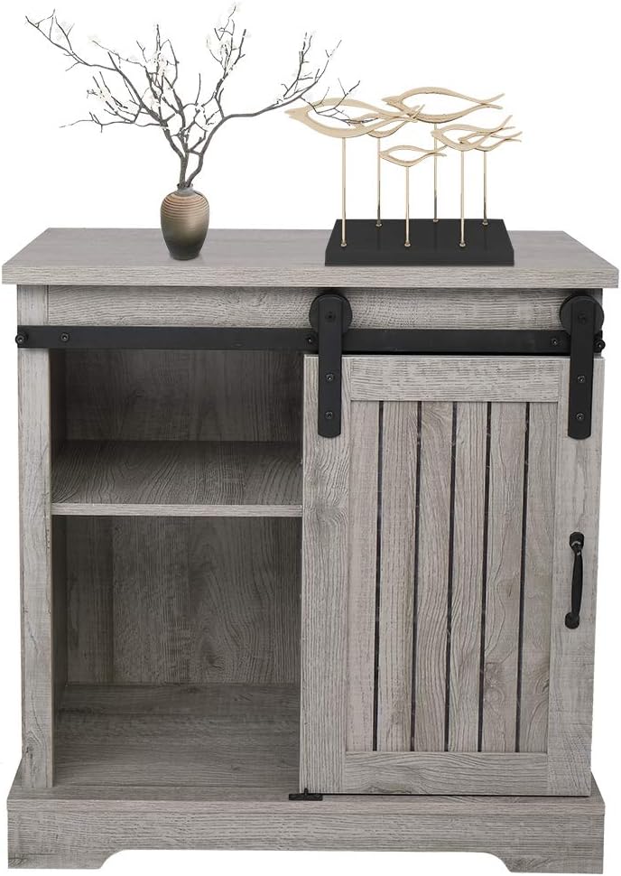 32 Farmhouse Barn Door Wood Accent Chest with Drawer A5575