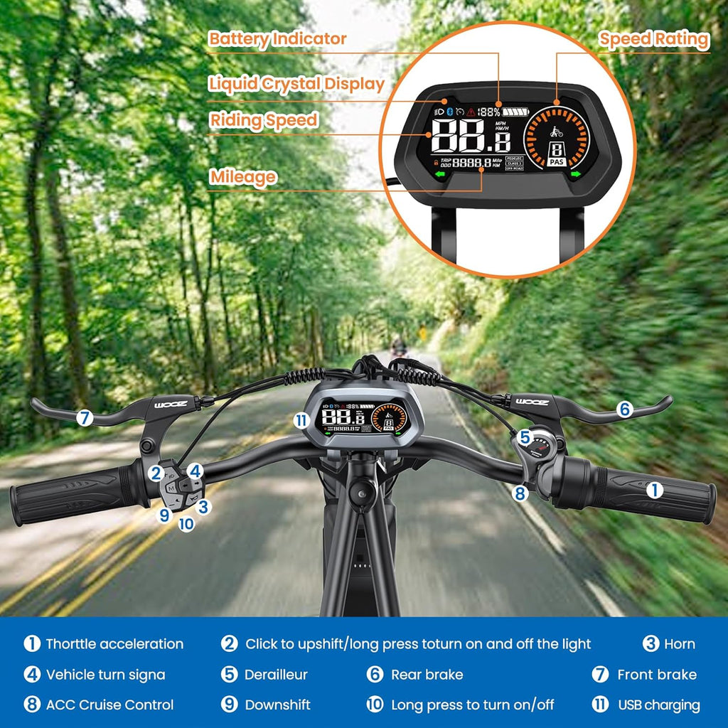 20" Fat Tire 48V 15.6AH Removable Battery Electric Bike O227041