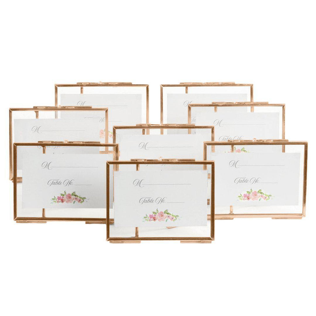 8-Pack Pressed Glass Floating Photo Frames 5 x 7 U23913