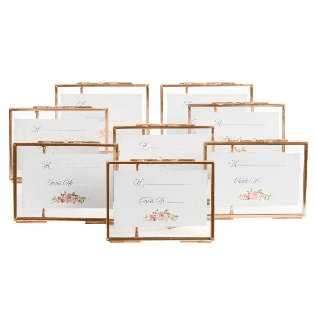 8-Pack Pressed Glass Floating Photo Frames 5 x 7 U23913