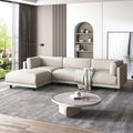 Beige Upholstery Convertible Sectional Sofa with Reversible Chaise U47969