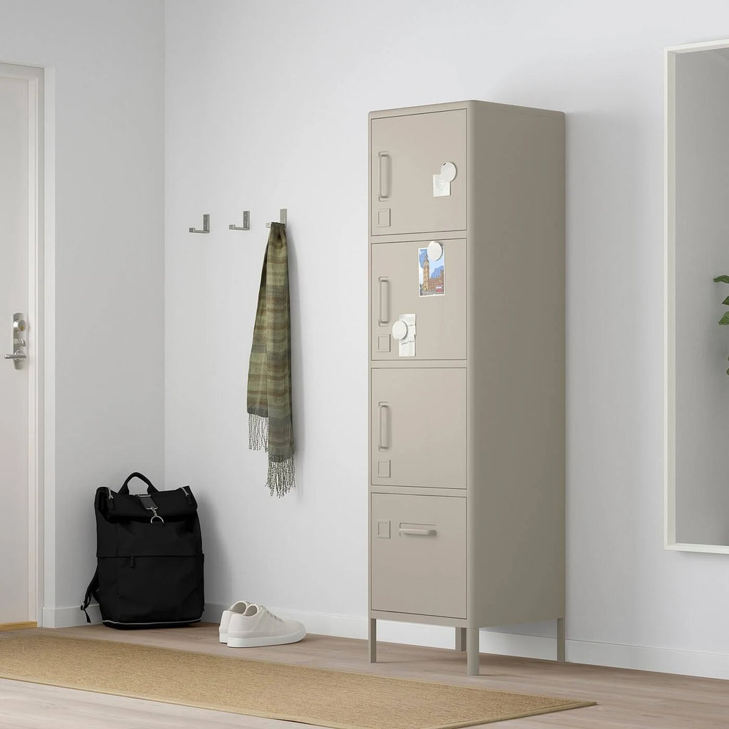 Beige High Cabinet with Drawer and Doors E160